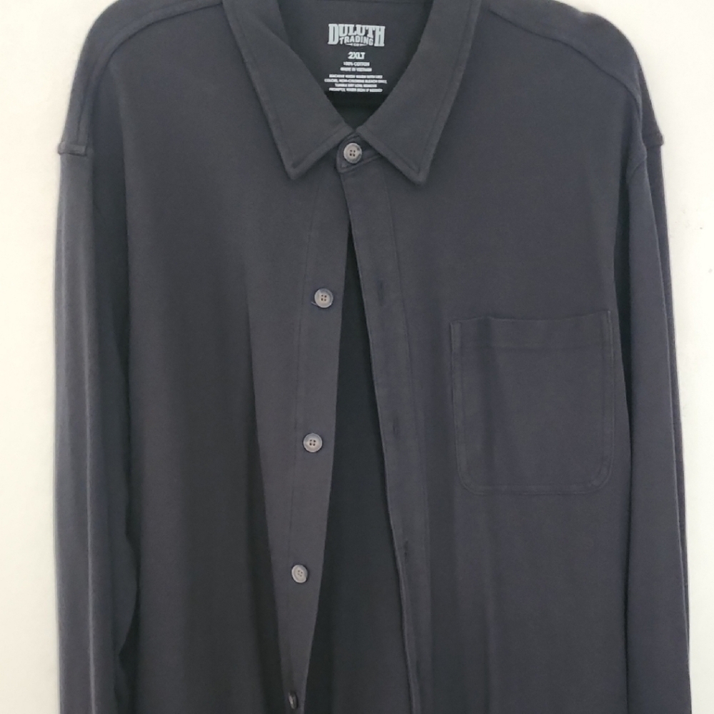 Duluth Trading Co Men's Gray Casual Button Down Shirt